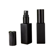 Empty Sqaure Black Glass Mist Pump Spray Bottle For Cosmetic Skincare Toner Water Perfume